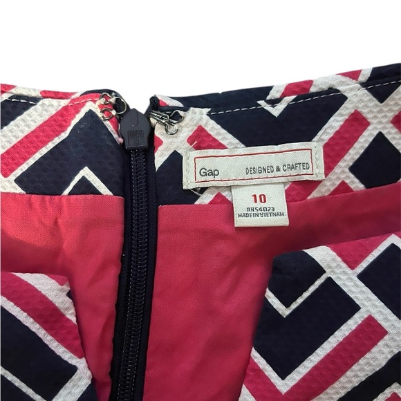 GAP Size 10 Pink White & Blue Geometric Dress - Picture 4 of 14